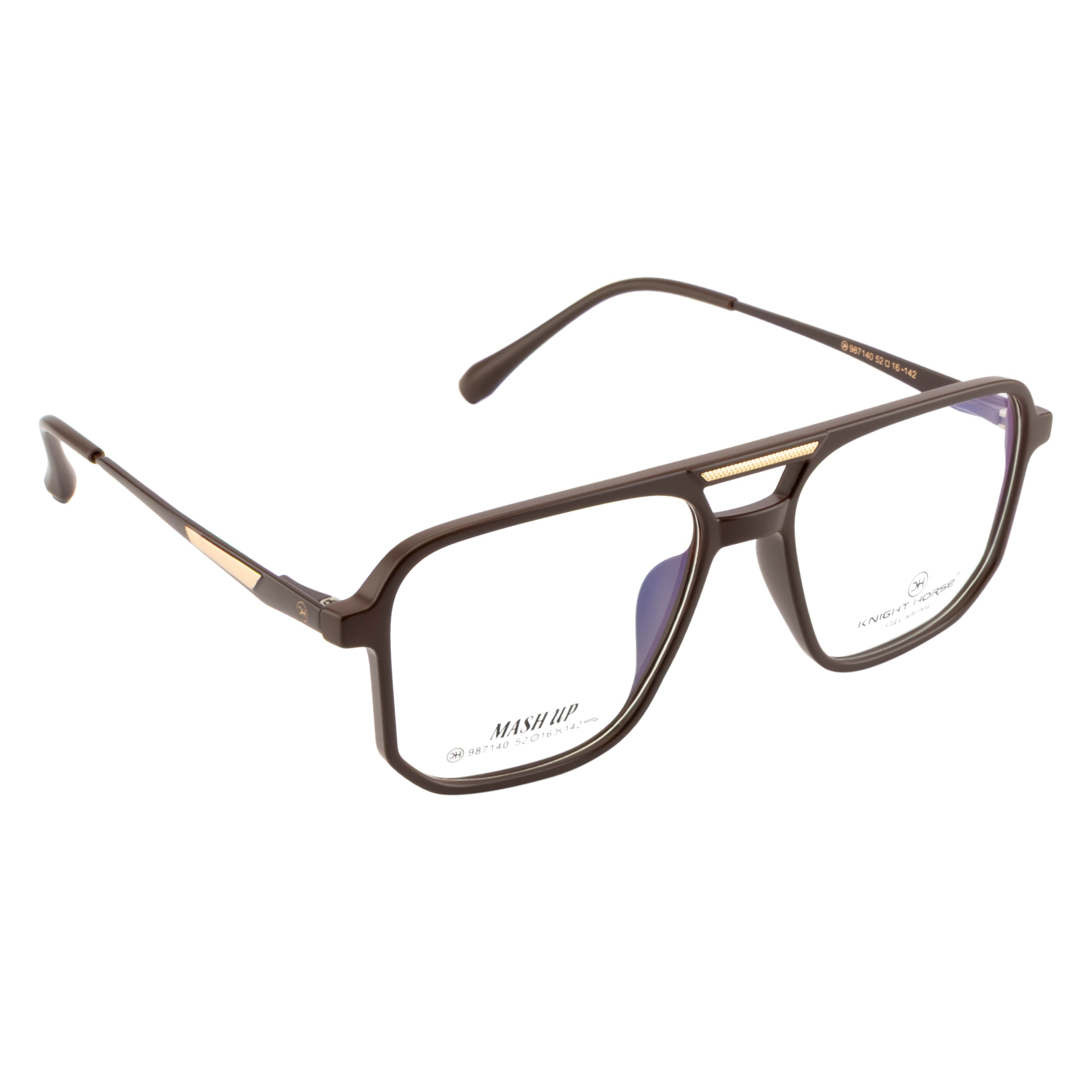 Premium Men's Eyewear – Brown | Modern Double Bar Style