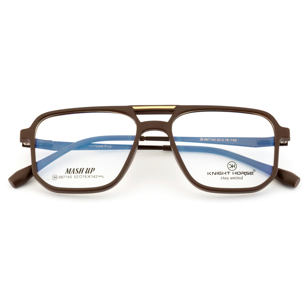 Premium Men's Eyewear – Brown | Modern Double Bar Style