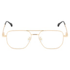 Gold Color Metal Frame with 3 Magnetic Clip-On Lenses | Double Bar Design | Spring Hinges | Unisex