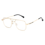 Gold Color Metal Frame with 3 Magnetic Clip-On Lenses | Double Bar Design | Spring Hinges | Unisex