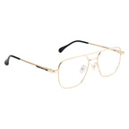 Gold Color Metal Frame with 3 Magnetic Clip-On Lenses | Double Bar Design | Spring Hinges | Unisex