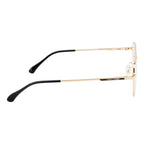 Gold Color Metal Frame with 3 Magnetic Clip-On Lenses | Double Bar Design | Spring Hinges | Unisex