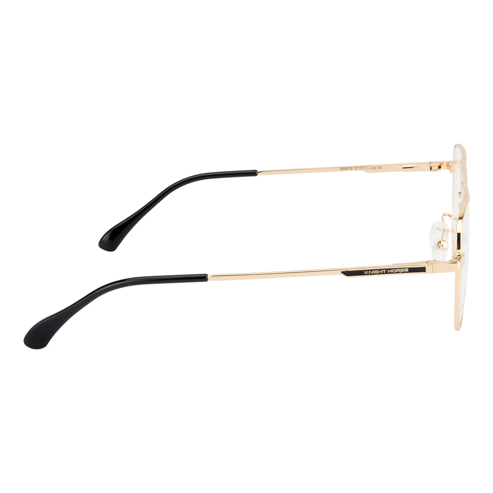 Gold Color Metal Frame with 3 Magnetic Clip-On Lenses | Double Bar Design | Spring Hinges | Unisex