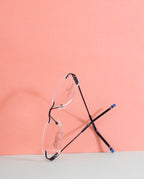 Knight Horse Square Rimless Frame with Flexible Metal Temples – Black