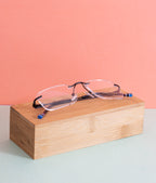 Knight Horse Square Rimless Frame with Flexible Metal Temples – Black