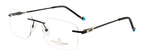 Knight Horse Square Rimless Frame with Flexible Metal Temples – Black