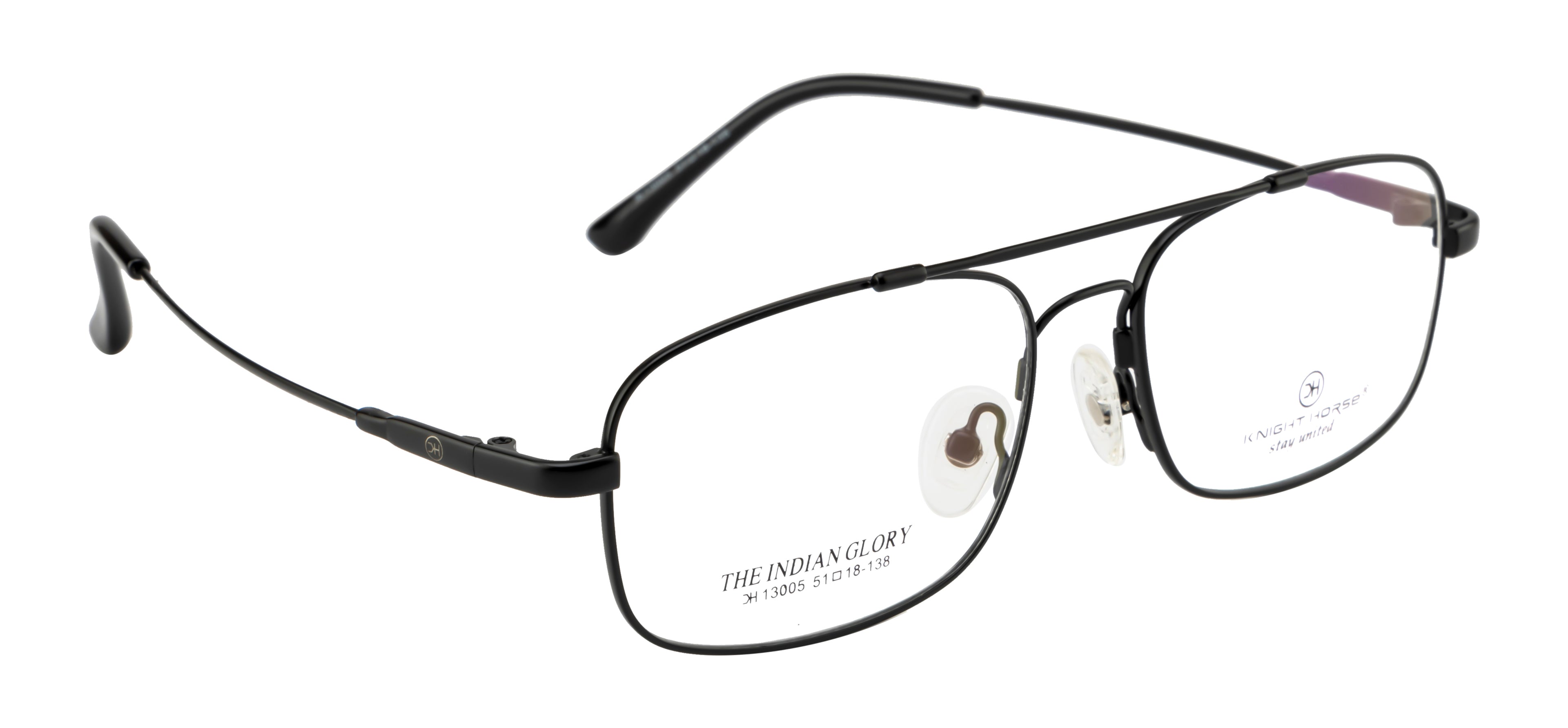 Knight Horse Classic Black Metal Frame with Double Bar Design