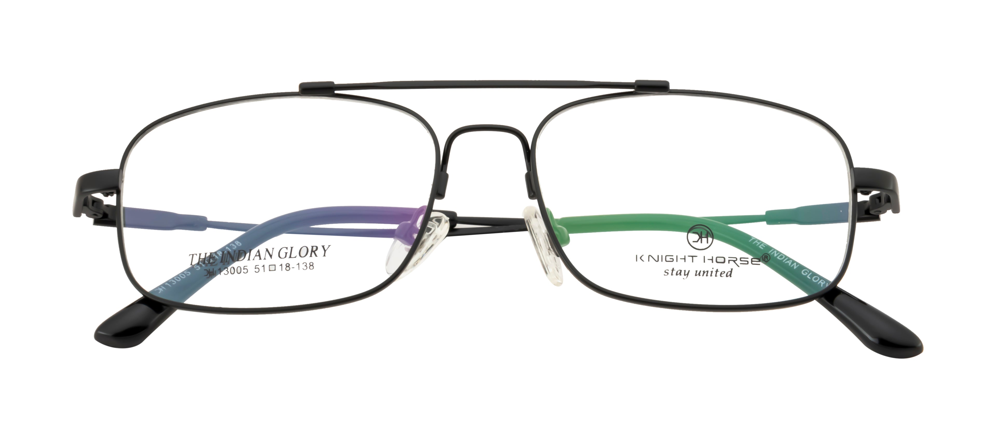 Knight Horse Classic Black Metal Frame with Double Bar Design