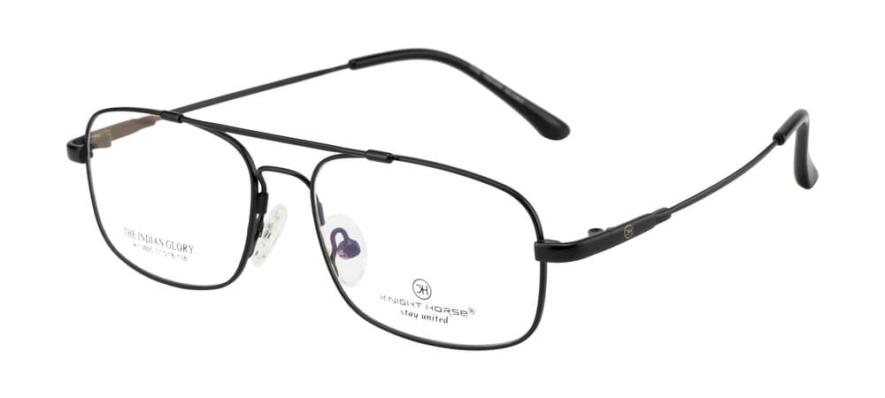 Knight Horse Classic Black Metal Frame with Double Bar Design