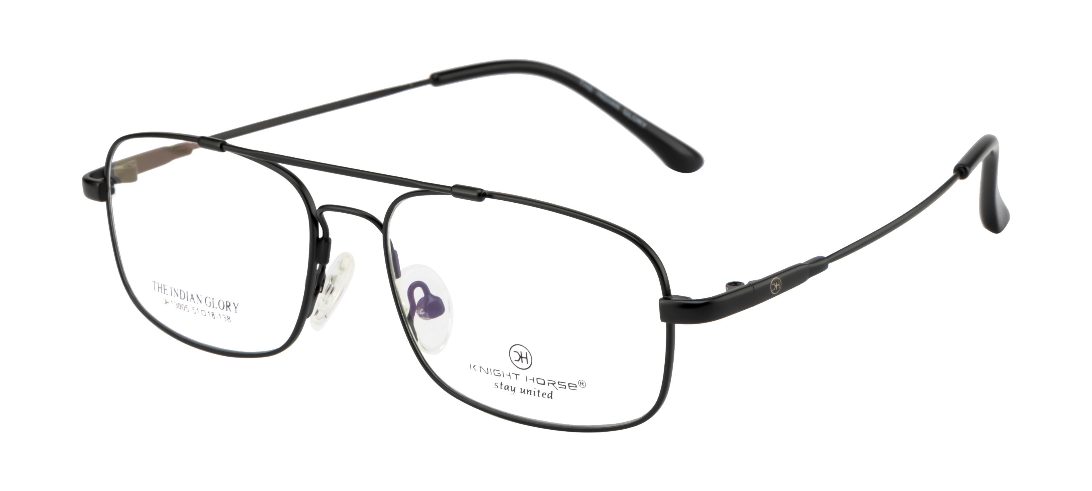 Knight Horse Classic Black Metal Frame with Double Bar Design