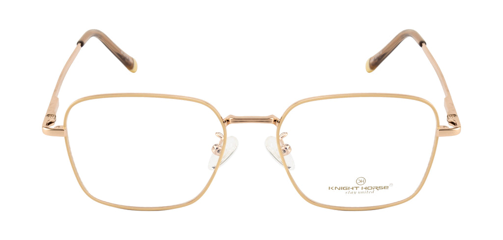 Knight Horse Metal Eyewear Frame - Gold & Beige