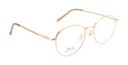 Golden Aura Elegance: Round Metal Eyewear Frame