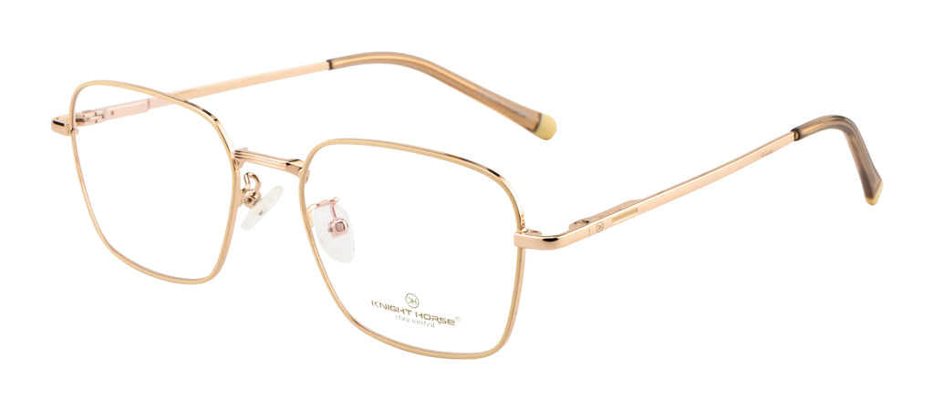 Knight Horse Metal Eyewear Frame - Gold & Beige