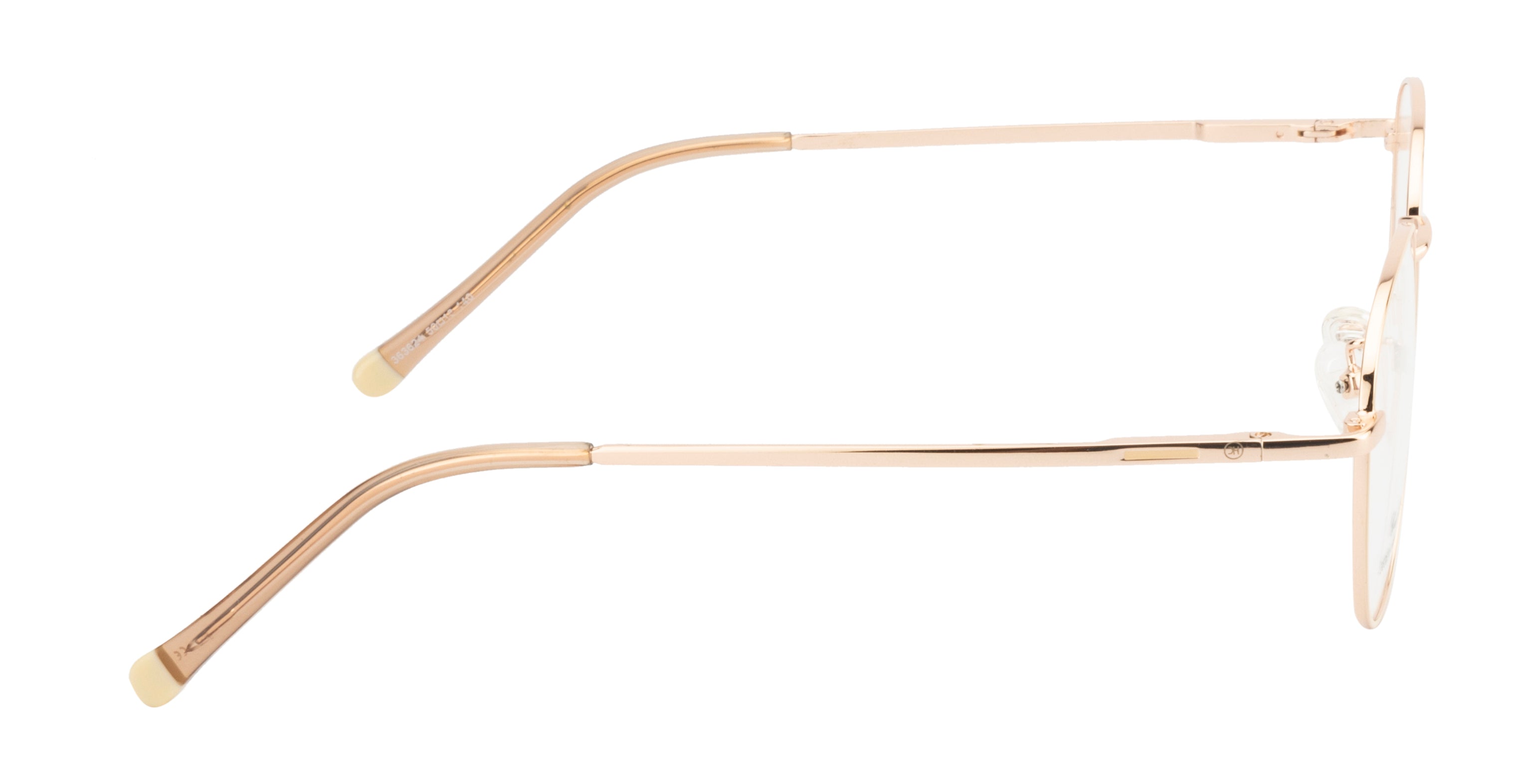 Golden Aura Elegance: Round Metal Eyewear Frame