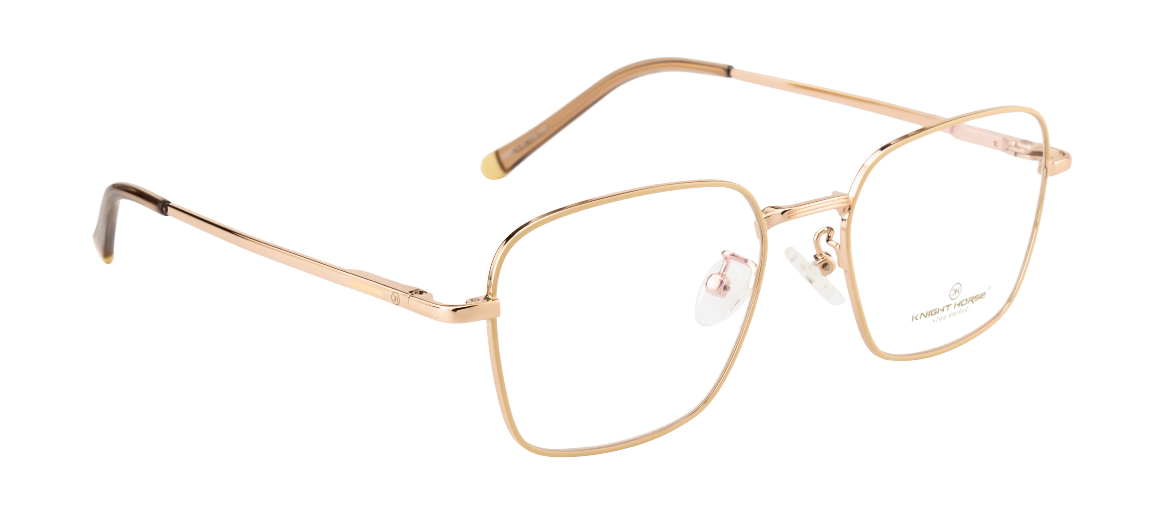Knight Horse Metal Eyewear Frame - Gold & Beige