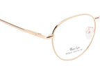Golden Aura Elegance: Round Metal Eyewear Frame