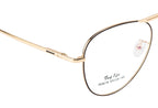 Premium Full Metal Eyewear In Gold With Brown Accents