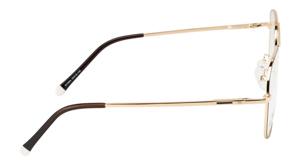 Premium Full Metal Eyewear In Gold With Brown Accents