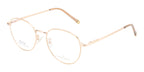 Golden Aura Elegance: Round Metal Eyewear Frame