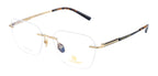 Opulent Rimless Titanium Frames In Lustrous Gold With Hexagonal Brilliance