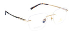 Opulent Rimless Titanium Frames In Lustrous Gold With Hexagonal Brilliance