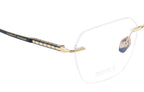 Opulent Rimless Titanium Frames In Lustrous Gold With Hexagonal Brilliance