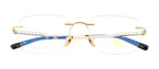 Opulent Rimless Titanium Frames In Lustrous Gold With Hexagonal Brilliance