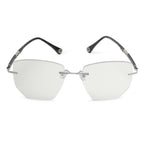 Titanium Rimless Optical Frame – Silver & Black