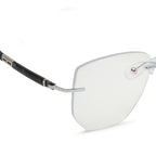 Titanium Rimless Optical Frame – Silver & Black