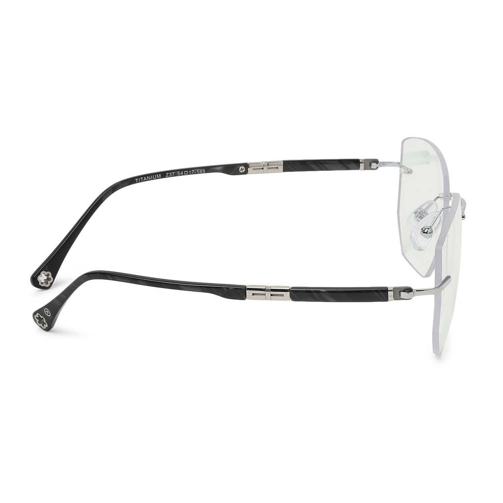 Titanium Rimless Optical Frame – Silver & Black