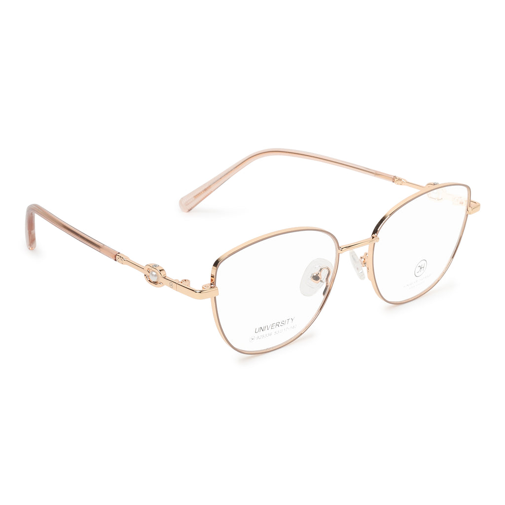 Ladies  Eyeglasses | Square Rose Gold Metal Frame | Fashion Optical Frame