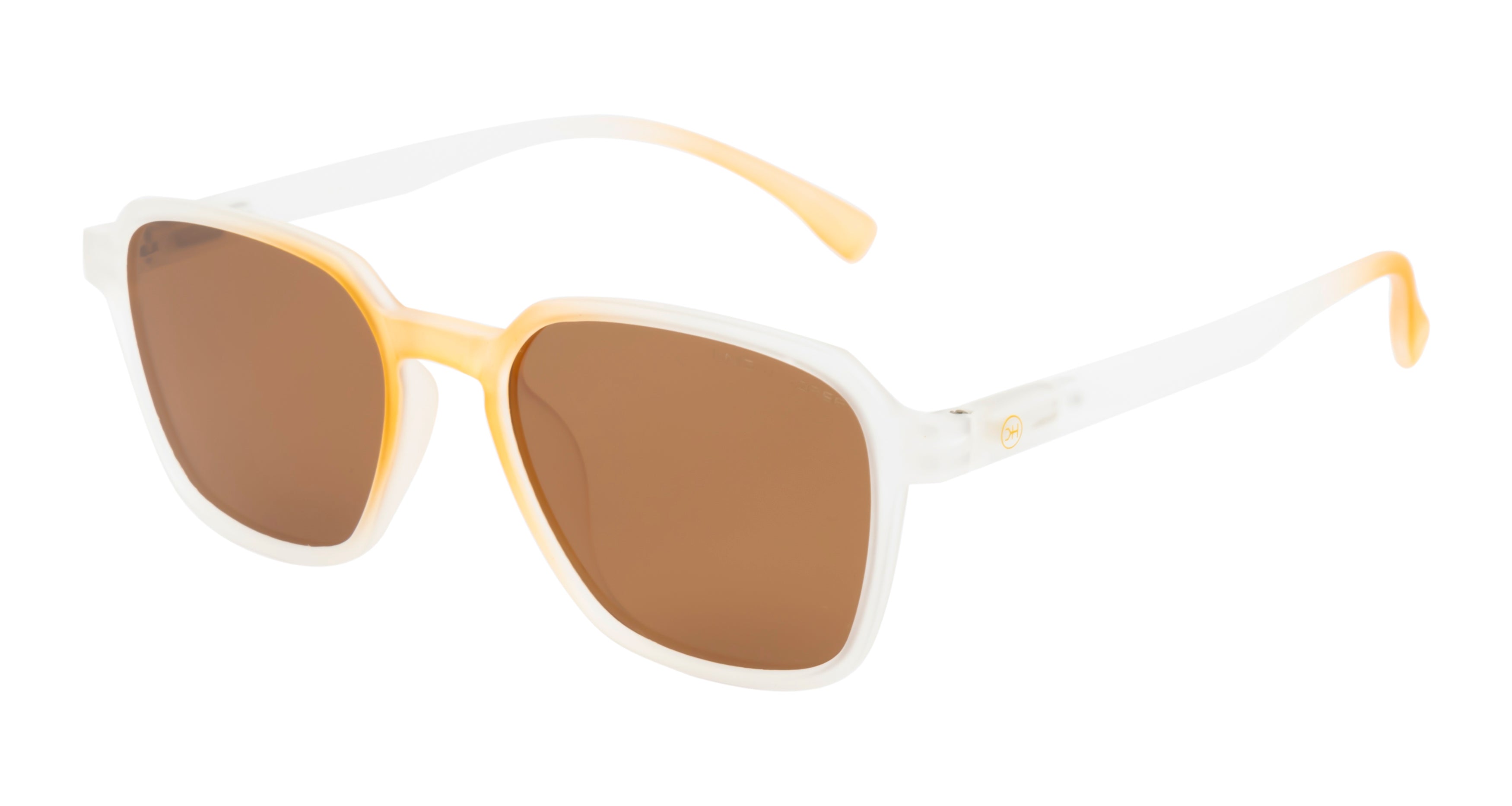 Sunfire: Polarized Sunglasses - Transparent Orange Color | Square Frame