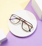 Double-Bar Gold And Red Metal Frame For A Modern And Elegant Look