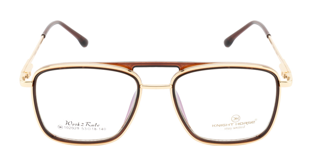 Double-Bar Gold And Red Metal Frame For A Modern And Elegant Look