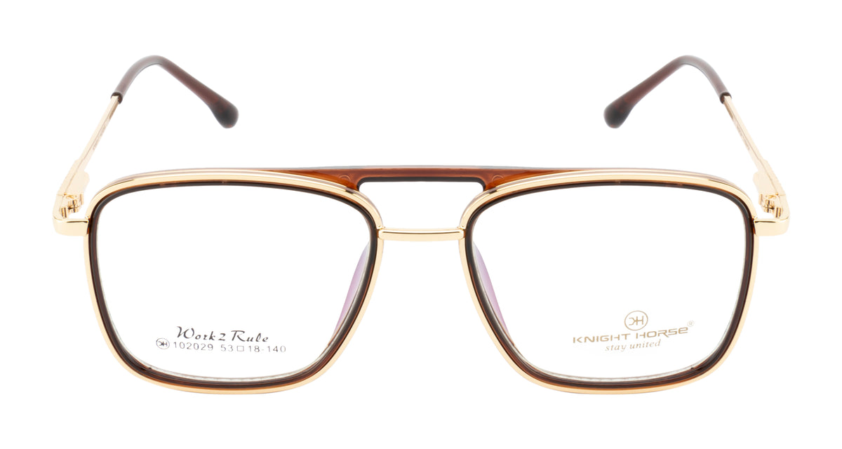 Double-Bar Gold And Red Metal Frame For A Modern And Elegant Look