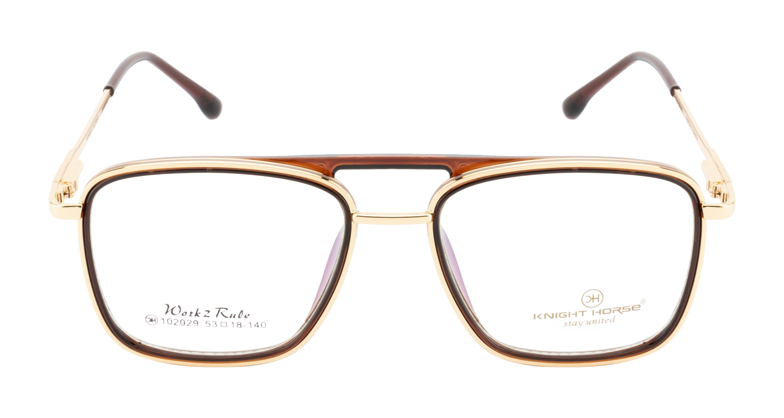 Double-Bar Gold And Red Metal Frame For A Modern And Elegant Look