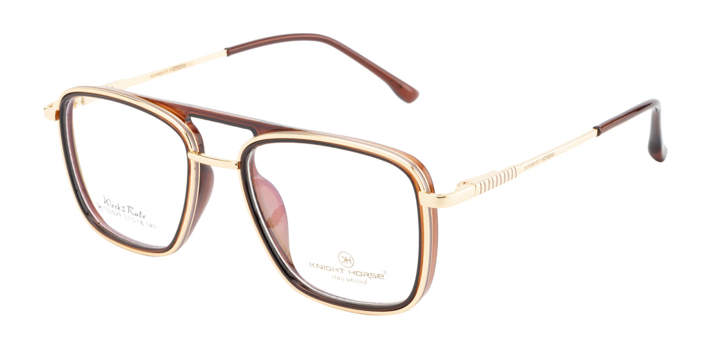 Double-Bar Gold And Red Metal Frame For A Modern And Elegant Look