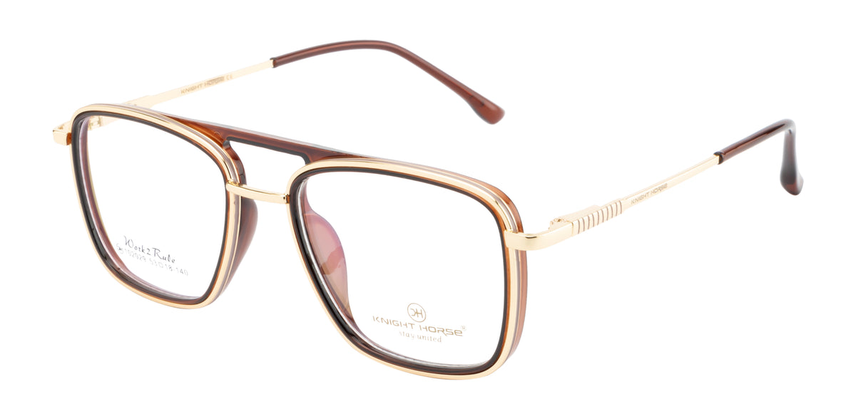 Double-Bar Gold And Red Metal Frame For A Modern And Elegant Look