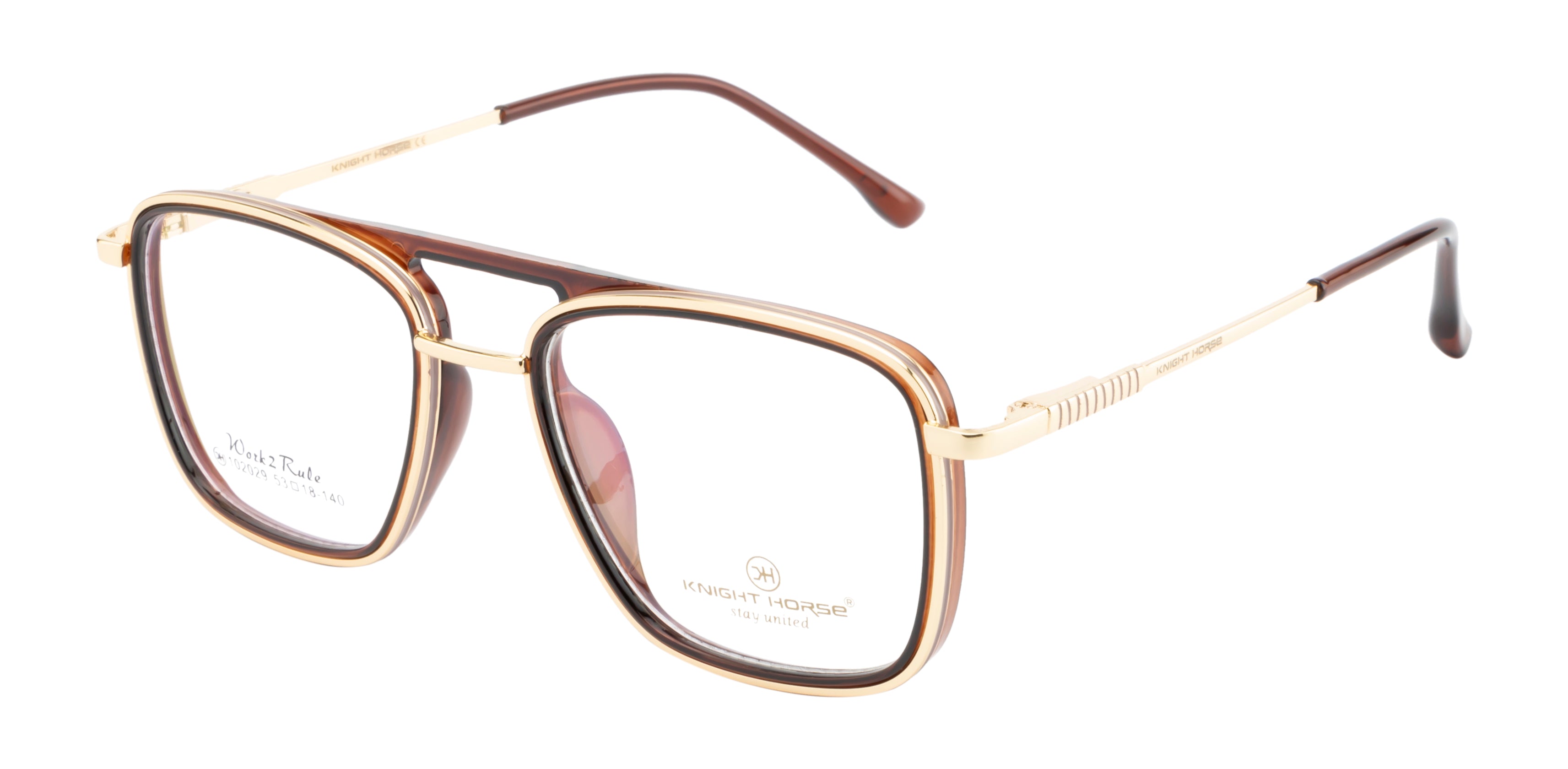 Double-Bar Gold And Red Metal Frame For A Modern And Elegant Look