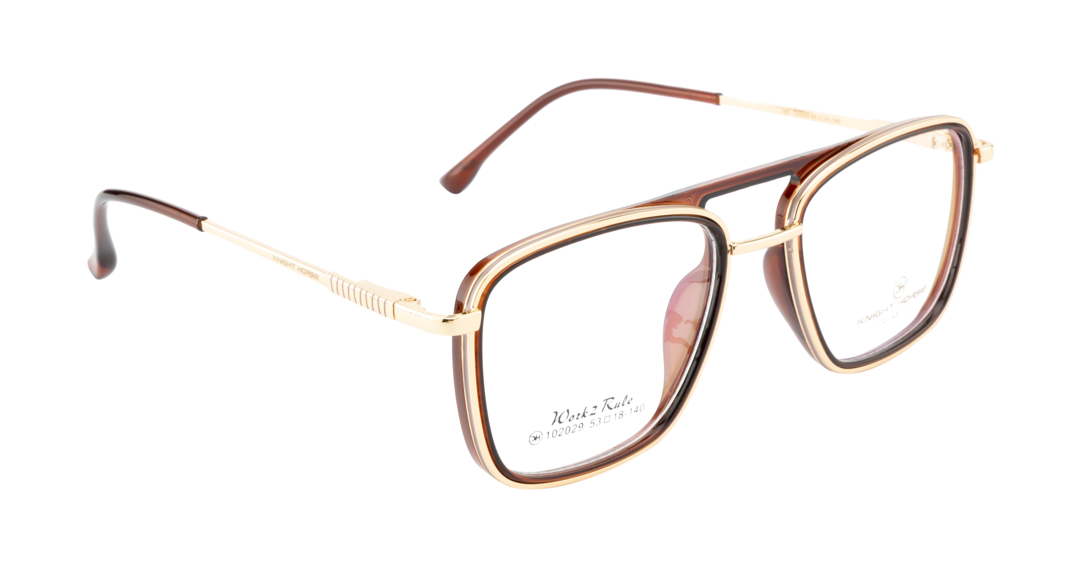 Double-Bar Gold And Red Metal Frame For A Modern And Elegant Look