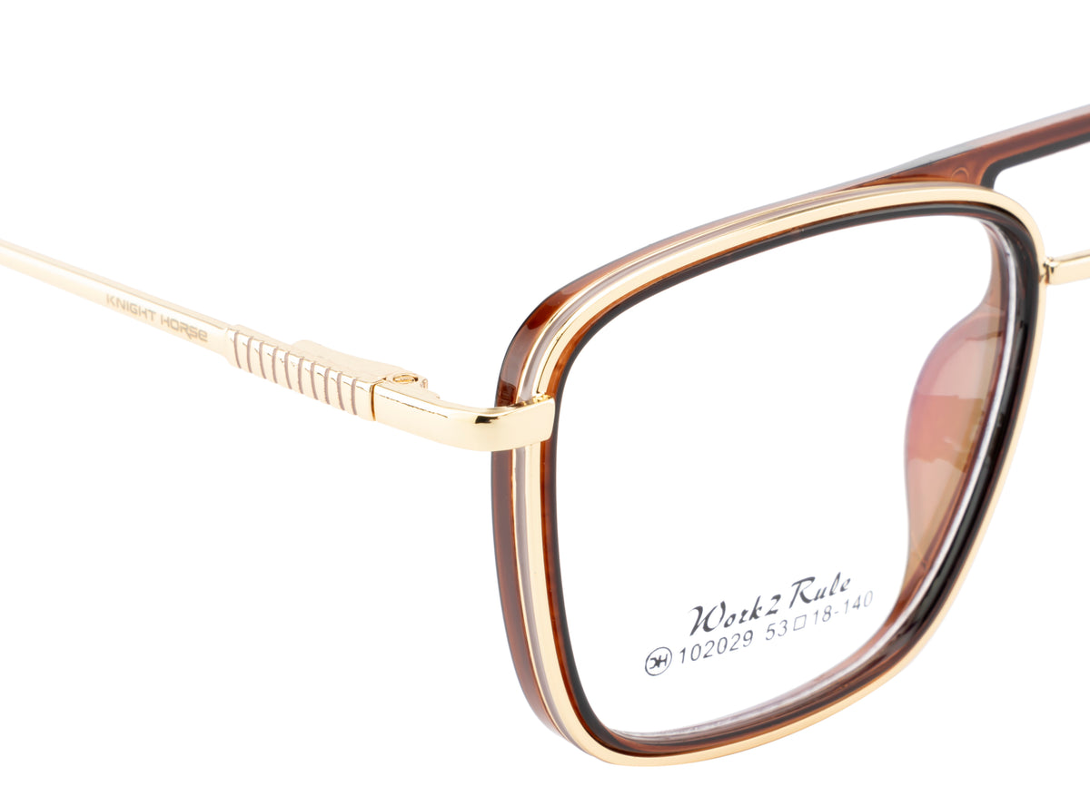 Double-Bar Gold And Red Metal Frame For A Modern And Elegant Look