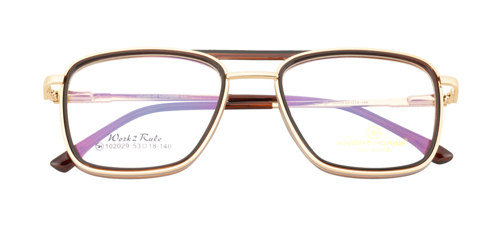 Double-Bar Gold And Red Metal Frame For A Modern And Elegant Look