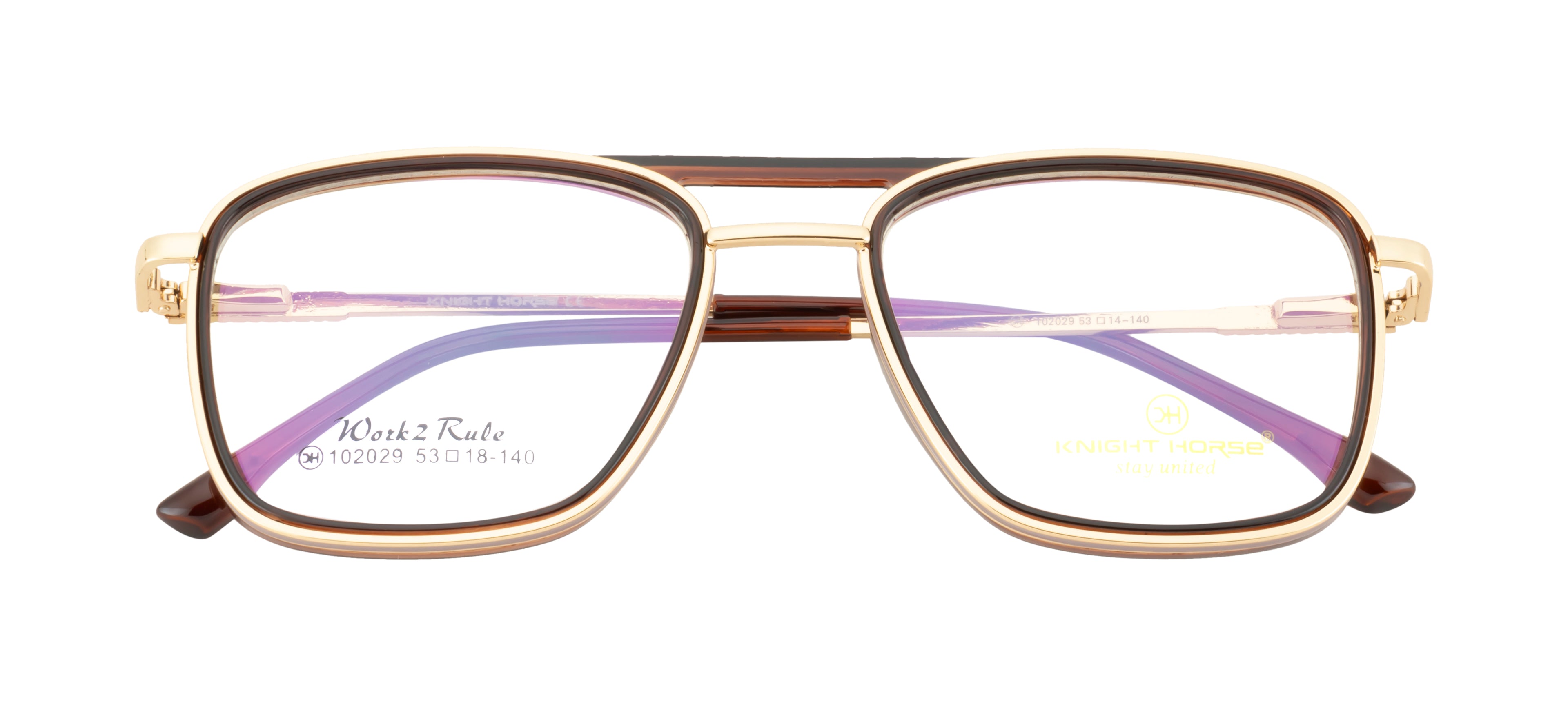 Double-Bar Gold And Red Metal Frame For A Modern And Elegant Look