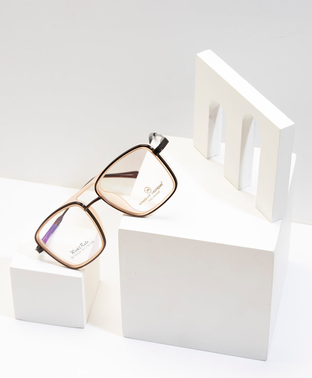 Double-Bar Brown And Beige Metal Frame For A Modern And Elegant Look