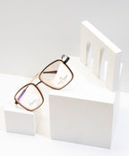 Double-Bar Brown And Beige Metal Frame For A Modern And Elegant Look