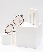 Double-Bar Brown And Beige Metal Frame For A Modern And Elegant Look