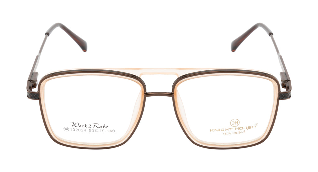 Double-Bar Brown And Beige Metal Frame For A Modern And Elegant Look