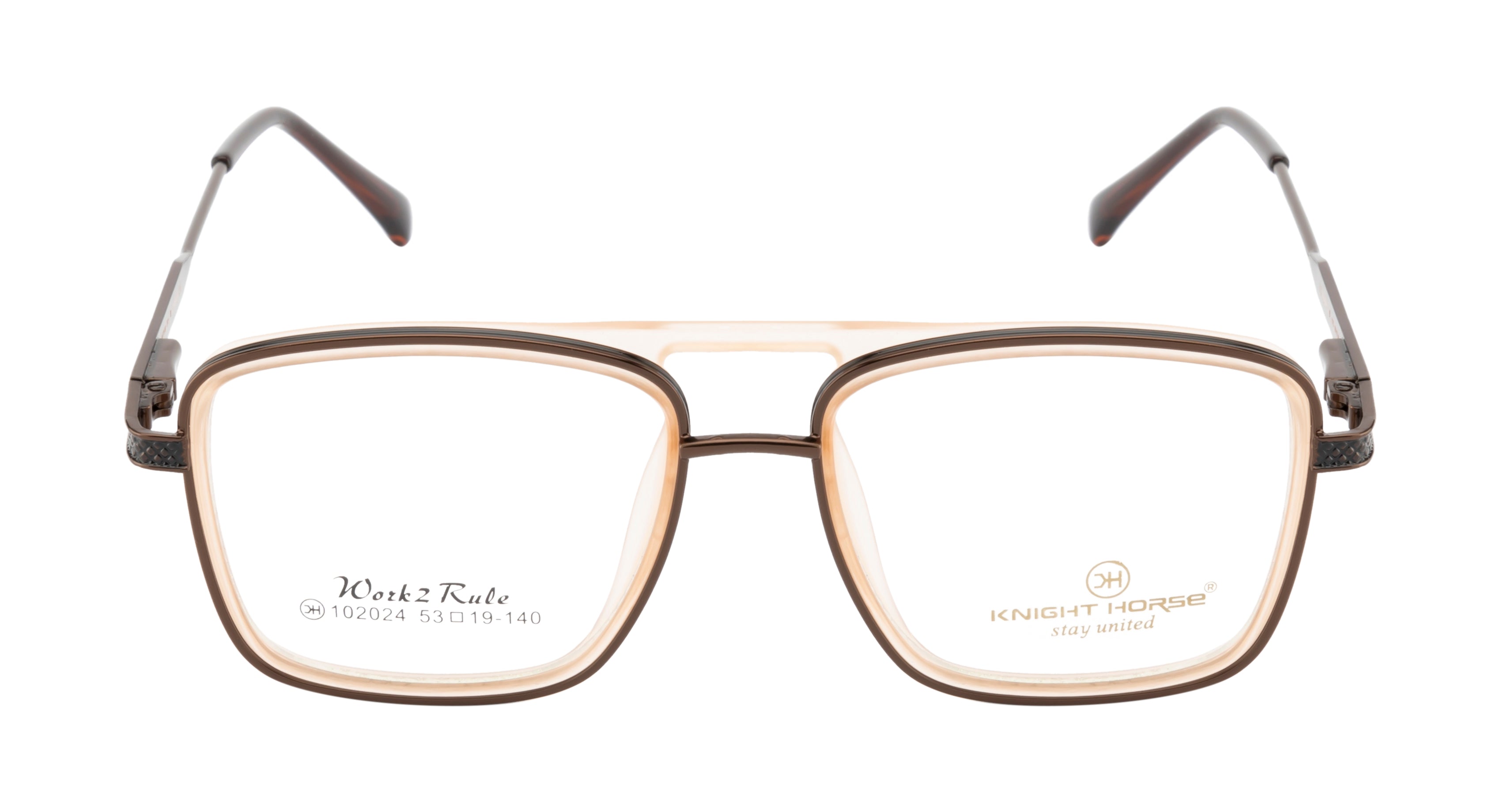 Double-Bar Brown And Beige Metal Frame For A Modern And Elegant Look