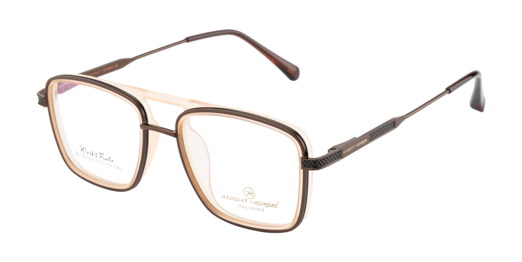 Double-Bar Brown And Beige Metal Frame For A Modern And Elegant Look