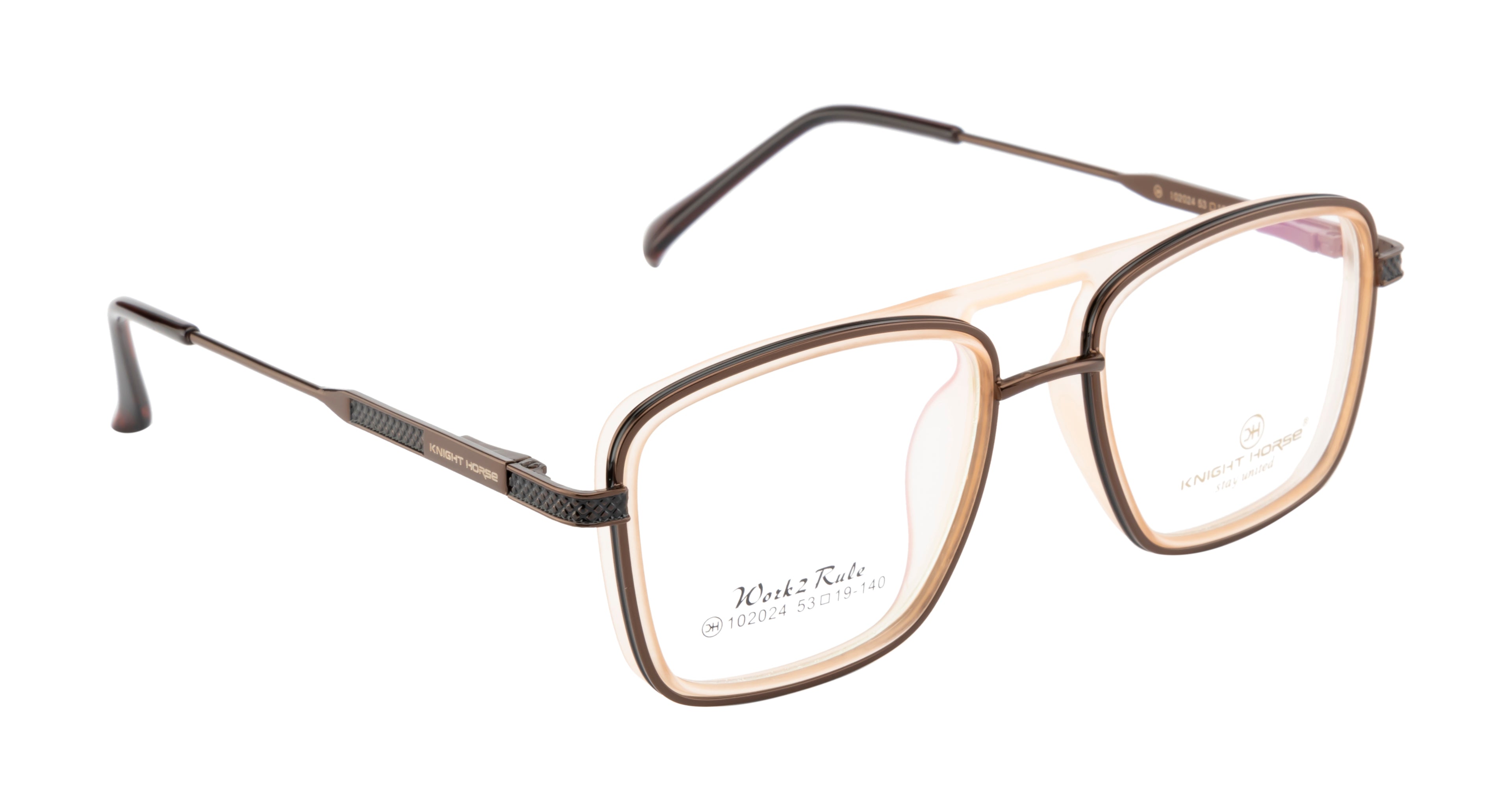 Double-Bar Brown And Beige Metal Frame For A Modern And Elegant Look